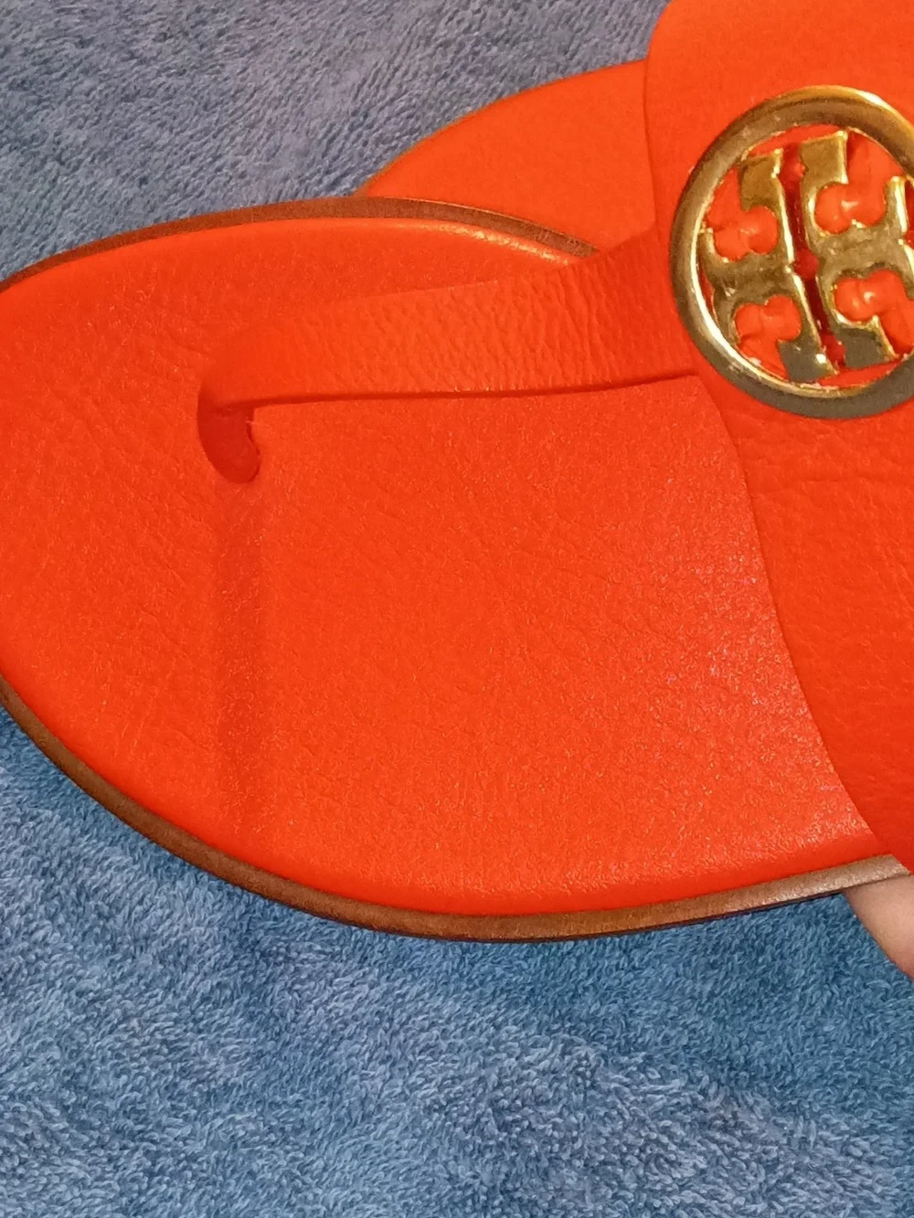 Tory Burch Orange Leather Thong Sandals